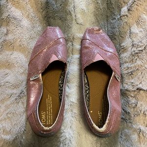 Pink Glitter Toms Women’s 8.5
